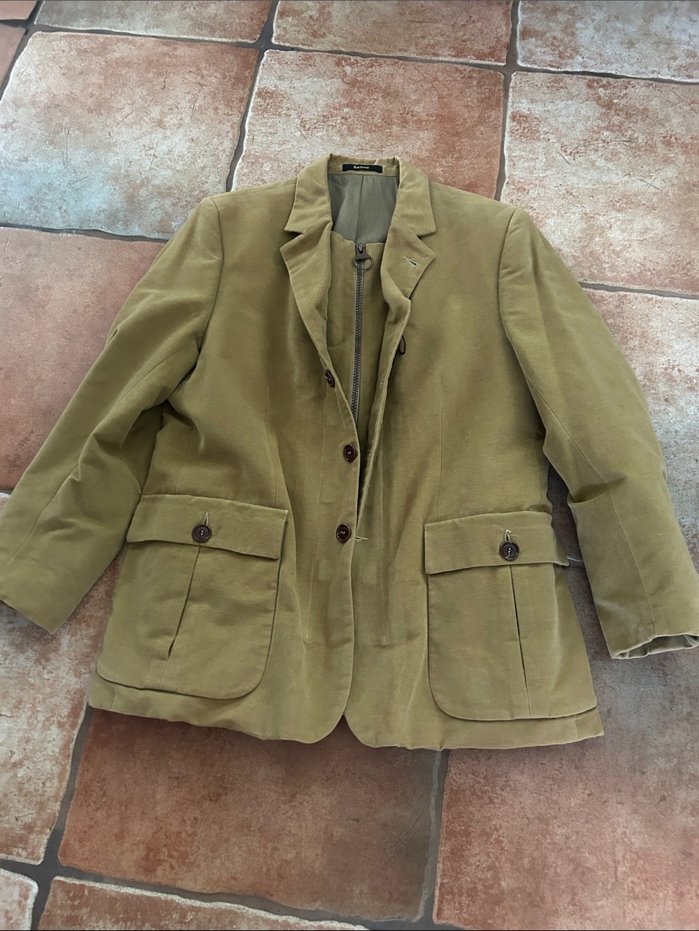Barbour Men's Moleskin Endurance Tan Cotton Field Coat - Picture 4 of 7